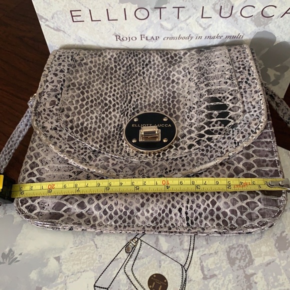 Elliott Lucca leather snake skin pattern crossbody bag - Picture 3 of 9